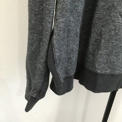 VINCE Mens sz XL/Large Marled Dark Gray White Ribbed Inserts Pullover Shirt