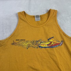VTG AAA Sun Lakes Yellow Sleeveless Tank Top Graphic Shirt Men’s Large