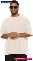 Oversized Tshirts for Men Short Sleeve Vintage Washed Basic Loose Tees 2026