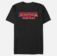 Men’s Stranger Things Retro Classic Gradient 3D Logo T-Shirt NEW