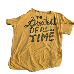 Roots of Fight Bloodlines Muhammad Ali Double-Sided Graphic Tee Yellow L/G Y2K