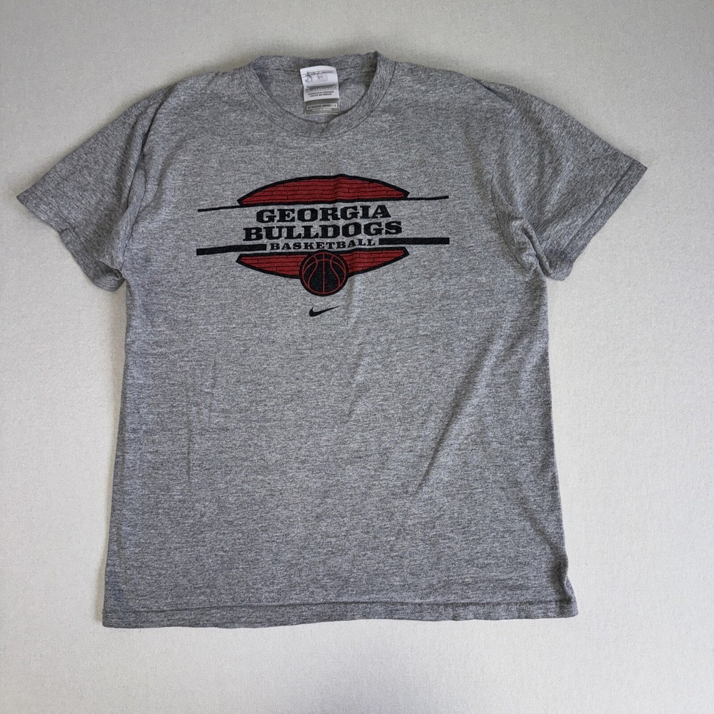 Vintage NIKE Team Sports Logo Graphic Tee Shirt Grey Mens Small Double Sided