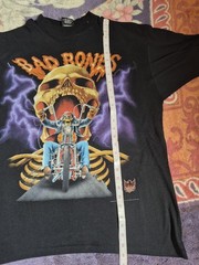 Vintage Harley Davidson 3d Emblem Bad Bones Amrican Biker Tee XL