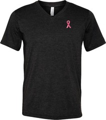 Buy Cool Shirts Breast Cancer Shirt Sequins Ribbon Pocket Print Tri Blend V-Neck