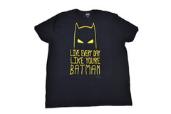Batman Mens Live Everyday Like You’re Batman Black Shirt New L, 2XL