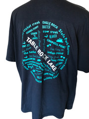 Table Rock Lake Upcycled T-Shirt, Marinas Landmarks Graphics Navy Men’s Large