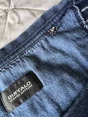 BUFFALO By David Bitton Men’s Striped Blue Shirt Size XL Short Sleeve Crew Neck