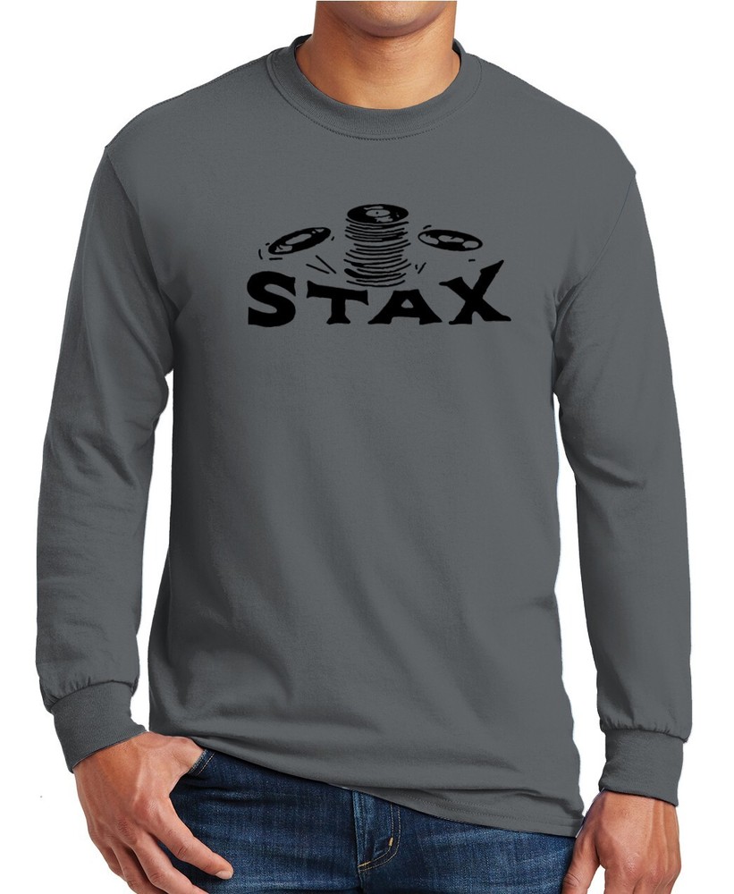 Stax Records Long Sleeve T-Shirt Music Label on Gildan 100% Cotton S-3XL Tee