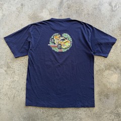 VTG 90s Mossimo Racing Car Single Stitch T-Shirt Navy Blue 2XL