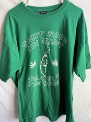 Gemrock Marijuana Leaf Weed Mens 3XL Smoking “Can’t Save The Forest” T-Shirt