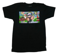 Jujutsu Kaisen Mens T-Shirt – Chibi Trio In Rainbow City