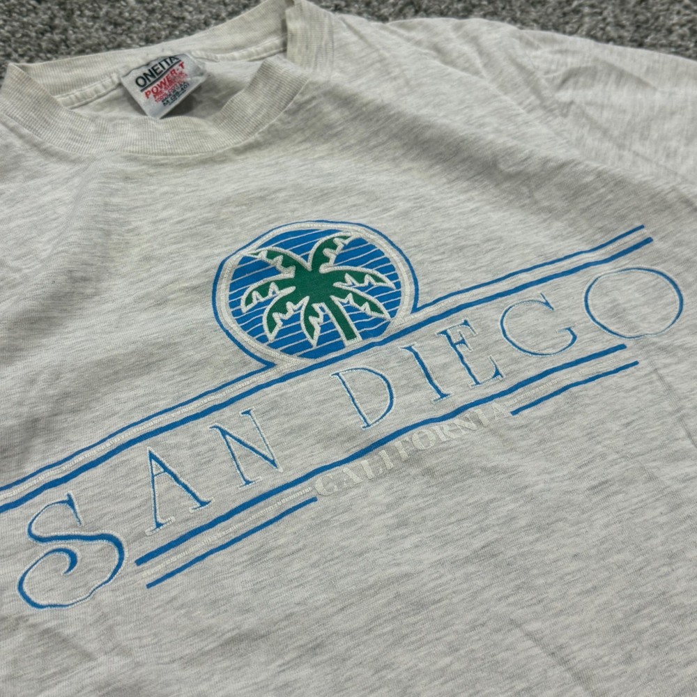 Vintage 80s 90s San Diego California Graphic TShirt Palm Tree Mens M Oneita