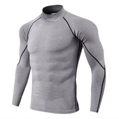 Men Sport T-shirt Quick Dry Bodybuilding Running Long Sleeve Compression Top Gym