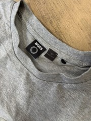 BOSS Mens Gray Marl Outline Logo Crew Neck T-Shirt