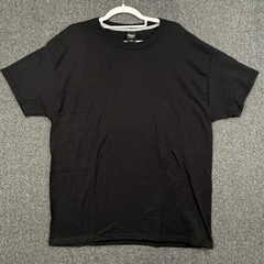 Hanes Mens Large T-Shirt Black 2-Pack X-Temp Cotton Blend Crew Neck O4200 Basics