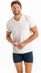 Gildan Men’s V-Neck T-Shirts, Multipack, Style G1103 Large, White (6-pack)