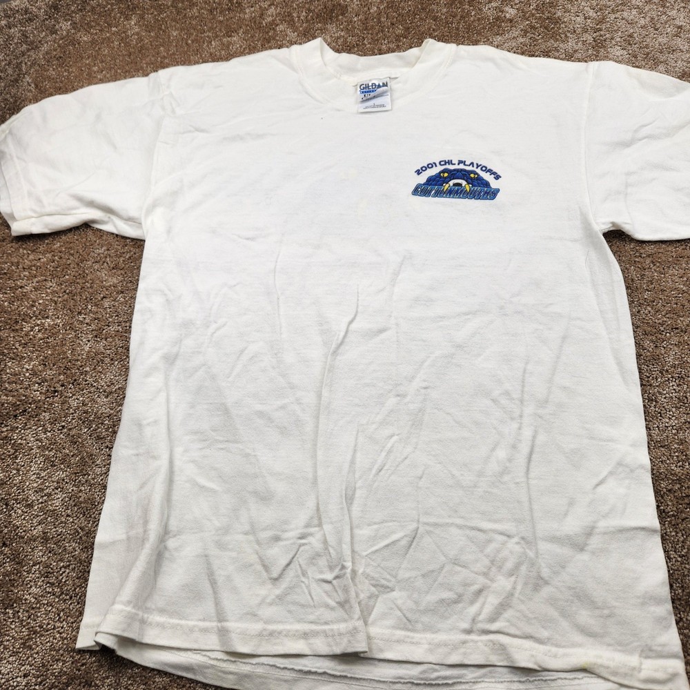 2001 CHL Playoffs Cottonmouths Signed T Shirt Gildan L Hockey Team White