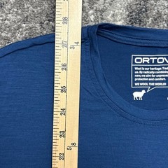Ortovox Merino Wool Shirt Mens Medium Navy Blue Short Sleeve Base Layer Outdoors