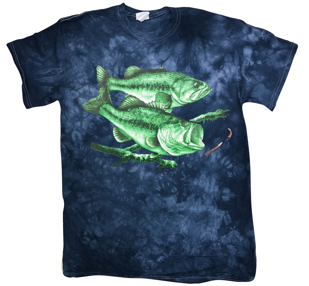 Bass Fishing T-shirt Tie Dye Tee Nature Wildlife T-shirts Gifts Clothing Apparel