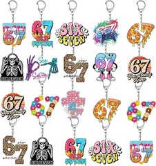 24PCS Six Seven Acrylic Keychain Funny 6 7 Party Favors Number Funny Six Seve…