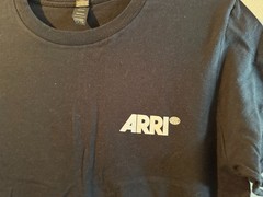 ARRI Anvil Lightweight Black 100% Cotton T-Shirt ARRI Logo Front & Back Small