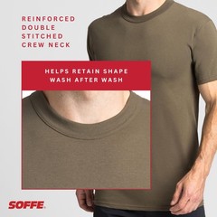 Soffe Men’s 3 Pack USA Poly/Cotton Military Tee, Tan, XLarge