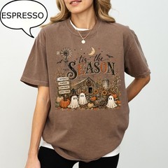 Cute Tis The Season Farmer Ghost Shirt Pumpkin Season Halloween Fall Gift Tee