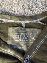Buckle Black Shirt Adult Extra Large 1XL Green Short Sleeve Casual Mens A234****