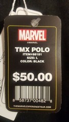 MARVEL POLO SHIRT – The Experience – Men’s, Black, Button, Comic Con, Hero