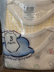 Vintage Hanes Baby One-piece Underwear L 21-23 Lbs Yellow Gingham Year 2000 Y2K