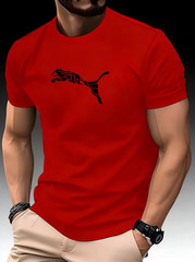 Men’s Y2K Leopard Graphic T-Shirt Oversized Streetwear Casual Fitness Tee