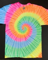 *New* 2XL – Sm Handmade Tie Dye, Tropical Rainbow Pastel, Crew or V-Neck