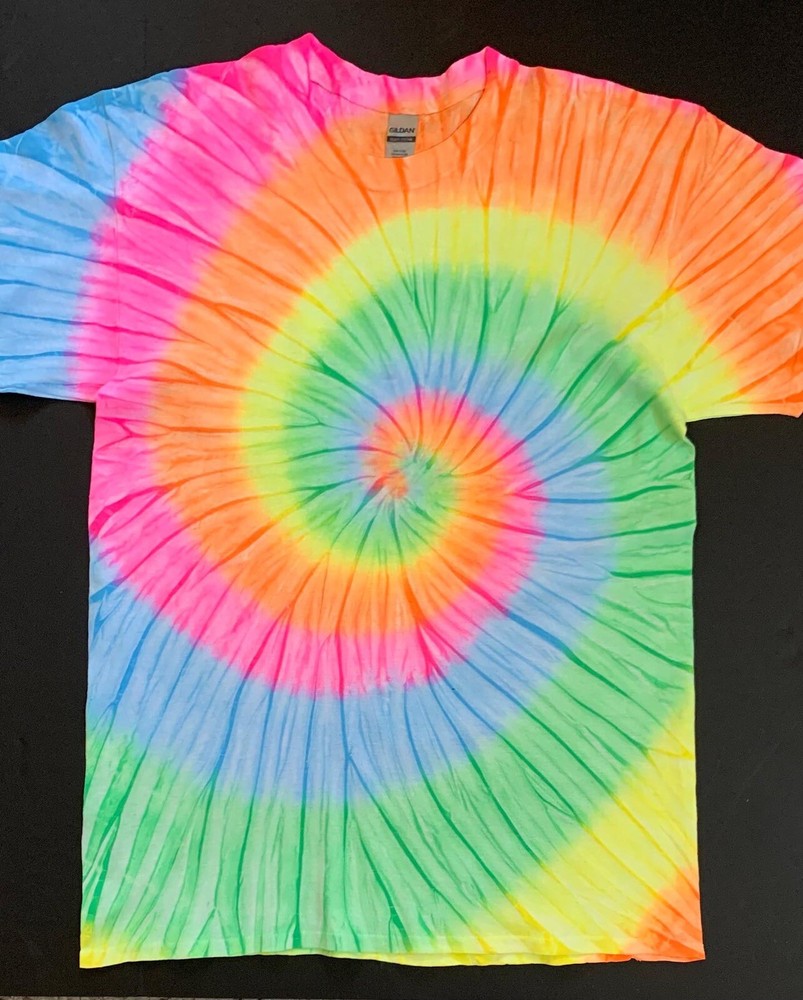 *New* 3XL & 4XL Handmade Tie Dye, Tropical Rainbow Pastel, Crew or V-Neck