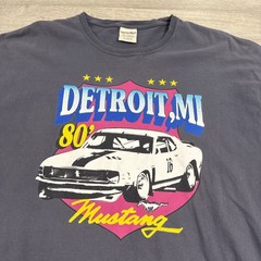 Ford Mustang Shirt Detroit MI 80’s Car Men’s Blue XL ComfortWash Cotton Tee