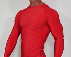 RED LONG SLEEVE COMPRESSION SHIRT SIZE XL