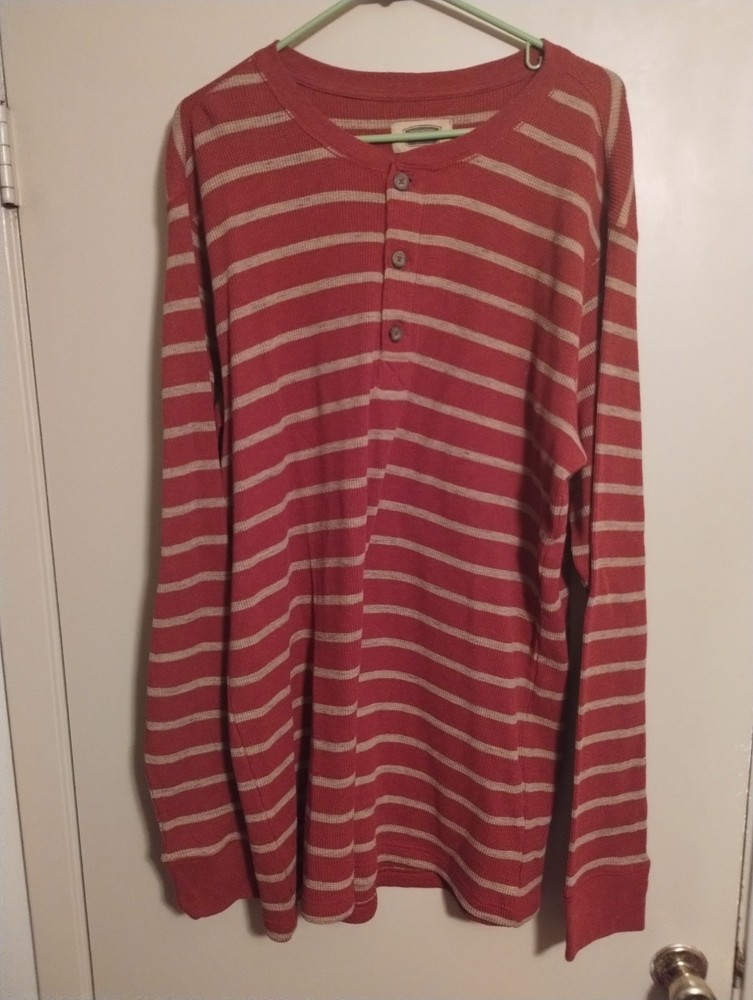 FOUNDRY MENS WAFFLE KNIT THERMAL LONG SLEEVE SHIRT XLT RUST