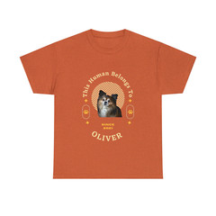 Customise Your Pet Photo Unisex T-shirt – This Human Belongs To