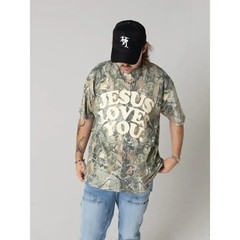 Jesus Loves You Camo Graphic T Shirt Unisex Full Size
