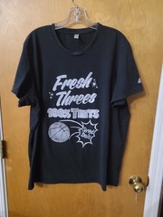 Adidas Climalite Basketball Fresh Threes Black Graphic Tee Shirt, Men’s XL