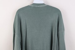 Vtg 90s Mens XL Thrashed Thermal Ribbed Knit Long Sleeve Henley T-Shirt Green