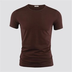 2026 Men’s T Shirt Pure Color V Collar Short Sleeved Tops Tees Men T-Shirt Black
