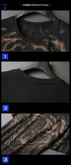 New Fashion Tiger Trend Rhinestones Summer Short Sleeve Luxury Black Men T-Shirt