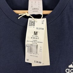 adidas Men’s Essentials 3-Stripes Tee Navy Blue White Size Medium GL3734 NWT