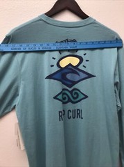 NEW Rip Curl Organic Cotton LS Men Medium Sun Shirt Navy Soft Feel