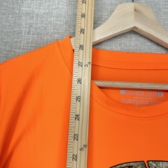 Mossy Oak Shirt Mens Large Orange Camo Logo Short Sleeve Polyester Hunting Tee