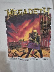 Vintage Megadeth Shirt XL Earth Communications Office Double Stitch RARE
