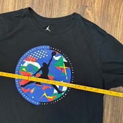 Nike Air Jordan Graphic T-Shirt Mens XL Black Jumpman World Flags Basketball Tee