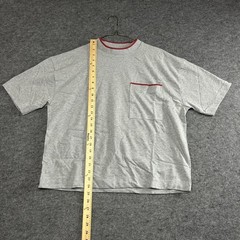 ASOS Design Shirt Men’s XS Gray Red Pocket Crewneck Short Sleeve Boxy Oversized