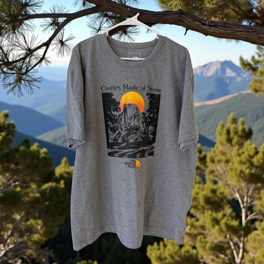 The North Face Re-Grind Tee Castles Made of Stone Grey Recycled T-Shirt XL