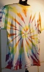 Peace Time Tie-Dye TShirt L Single Stitch Cotton T Shirt Stains 1990 Fruit Loom